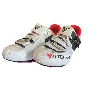 Vittoria Classic Road Cycling Shoes Size 38 White/Red 3-Strap Look Compatible 🚴